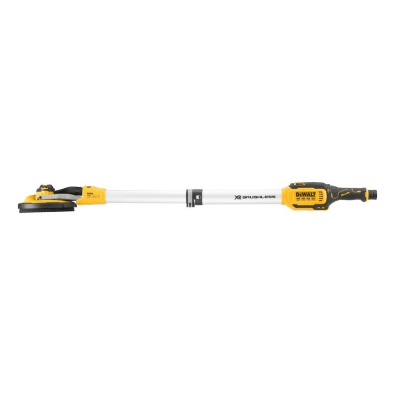 DeWALT DCE800NB-XJ Langnek Schuurmachine Telescopisch 18V 225 mm 4 a yellow and white pole with a round object