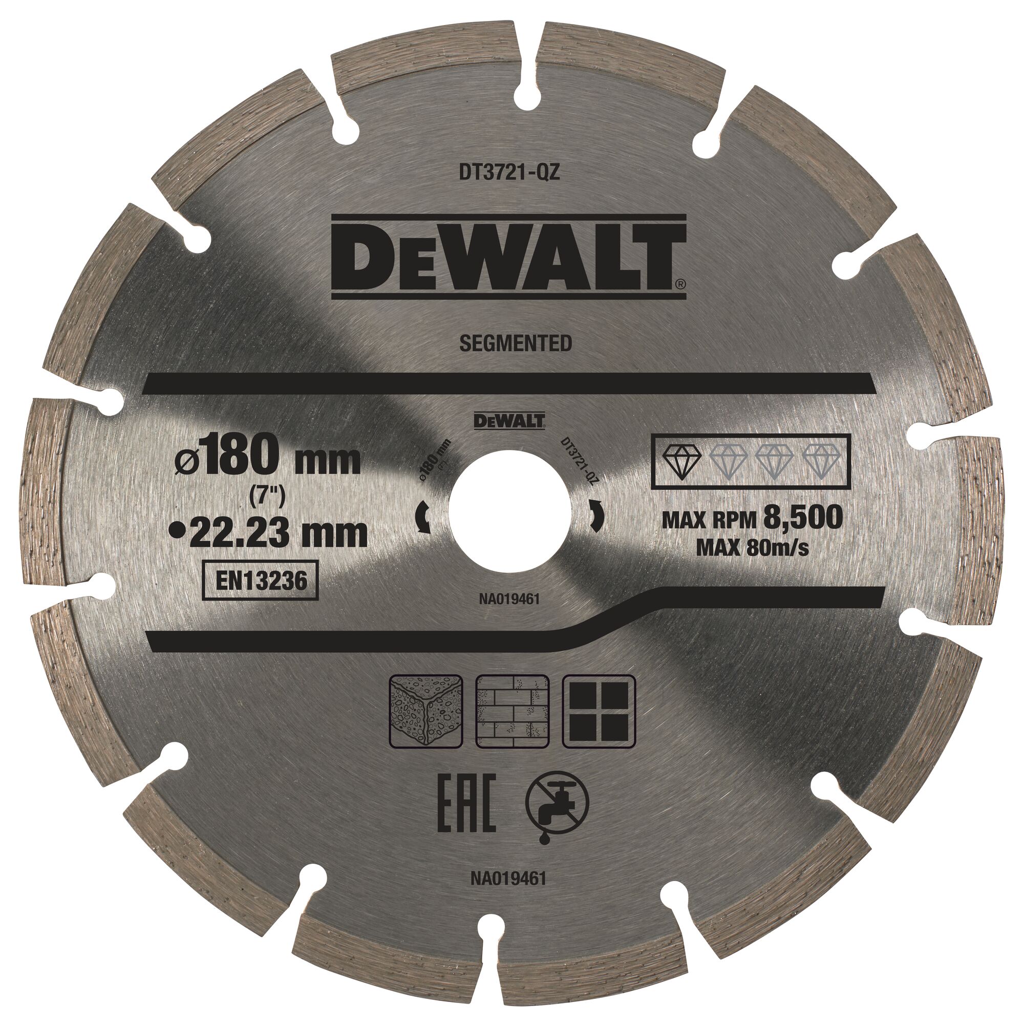Diamantblad, gesegmenteerd, Ø180mm, universeel 1 Diamantblad, gesegmenteerd, Ø180mm, universeel