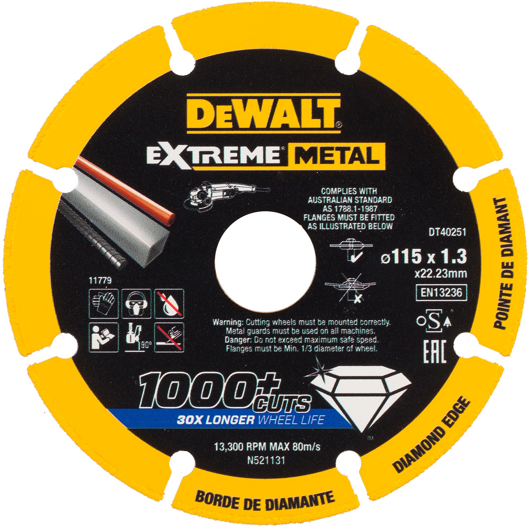 EXTREME METAL doorslijpschijf metaal 115x22.23x1.3mm 1 EXTREME METAL doorslijpschijf metaal 115x22.23x1.3mm