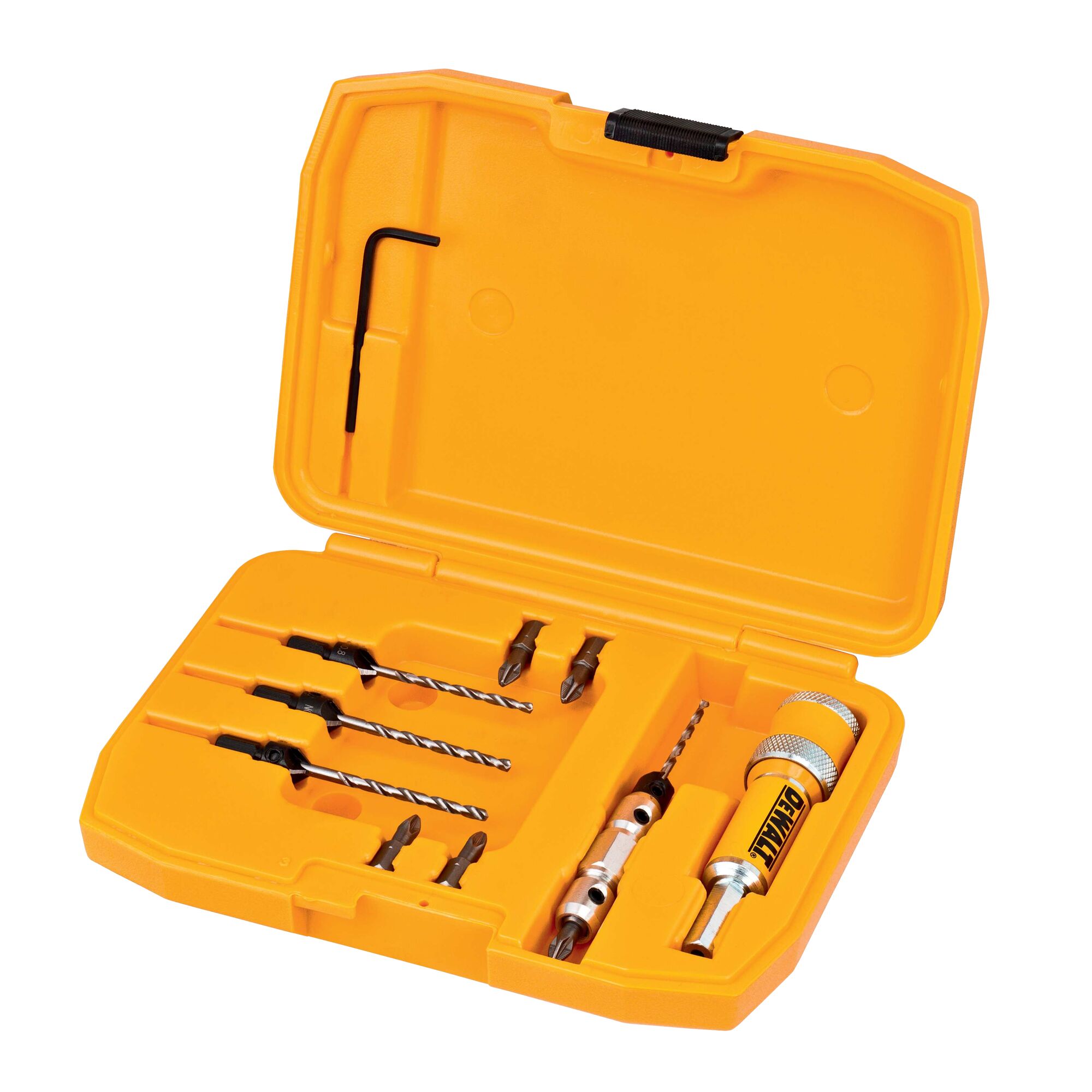 Tough Case, 10-delig, Flip drive met snelkoppeling, voorboren maten Ø6,8,10,12 met verzinkboor, 3 x Pz2 en 2 x Ph2 schroefbits 1 Tough Case, 10-delig, Flip drive met snelkoppeling, voorboren maten Ø6,8,10,12 met verzinkboor, 3 x Pz2 en 2 x Ph2 schroefbits