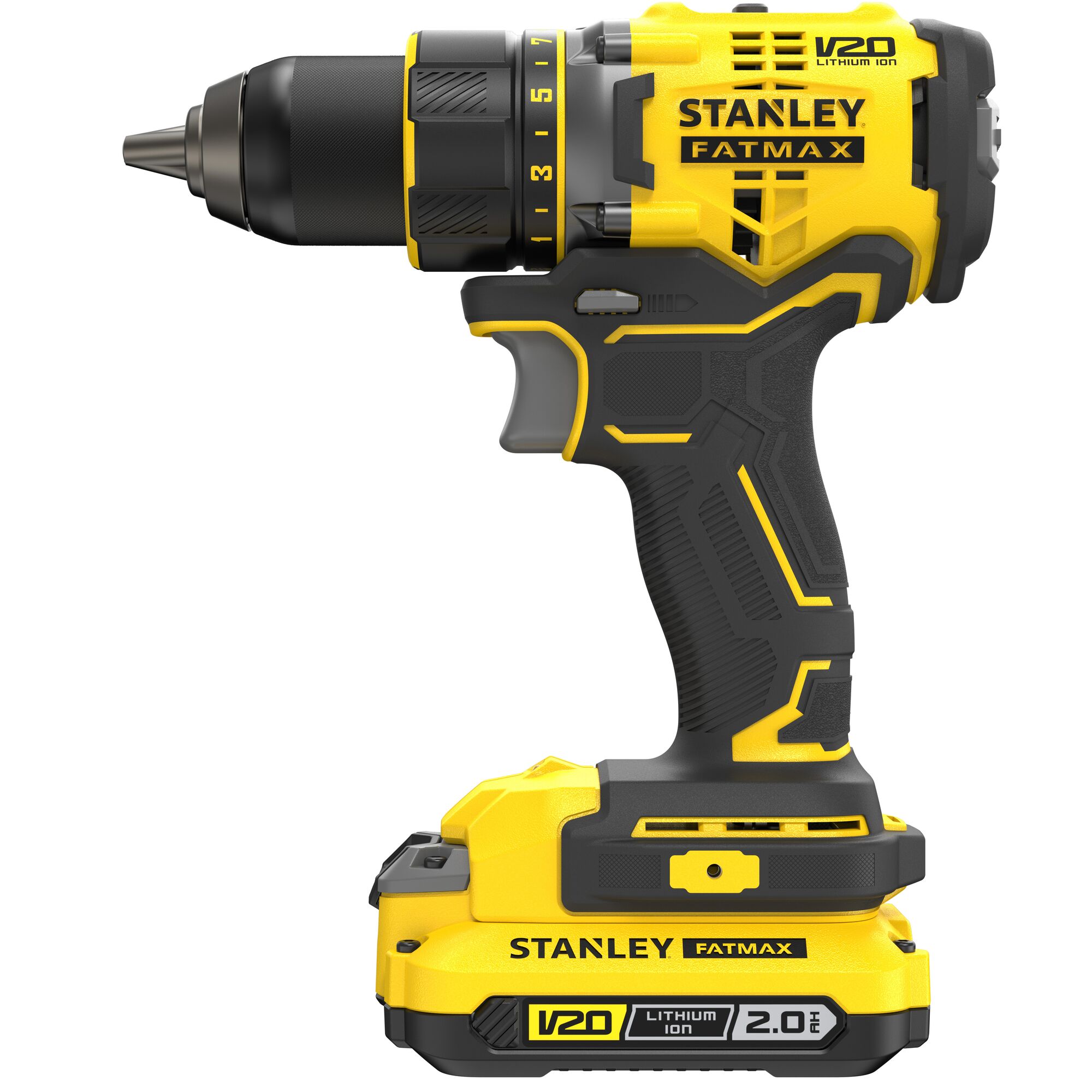 STANLEY FATMAX V20 18V Brushless Schroef-/boormachine in koffer (met 2x 2.0Ah accu en lader) 2 STANLEY FATMAX V20 18V Brushless Schroef-/boormachine in koffer (met 2x 2.0Ah accu en lader) - Afbeelding 2