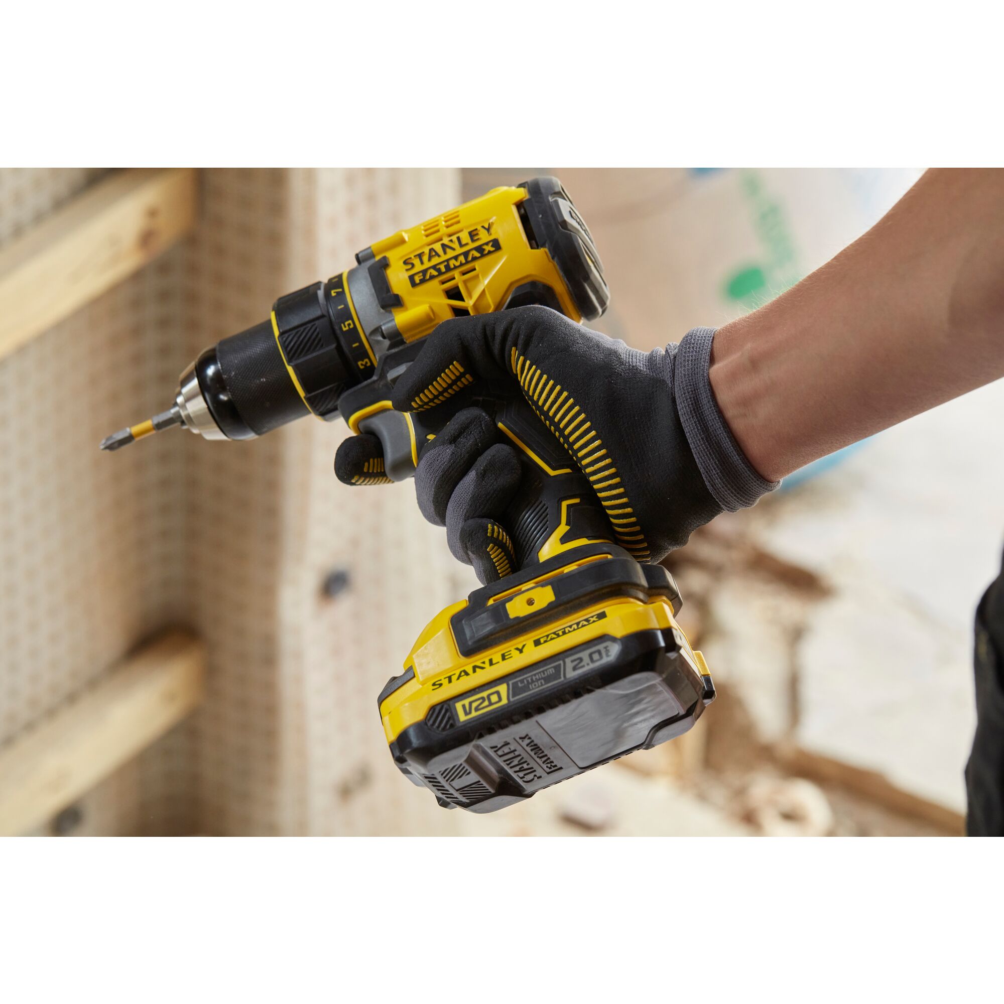 STANLEY FATMAX V20 18V Brushless Schroef-/boormachine in koffer (met 2x 2.0Ah accu en lader) 3 STANLEY FATMAX V20 18V Brushless Schroef-/boormachine in koffer (met 2x 2.0Ah accu en lader) - Afbeelding 3