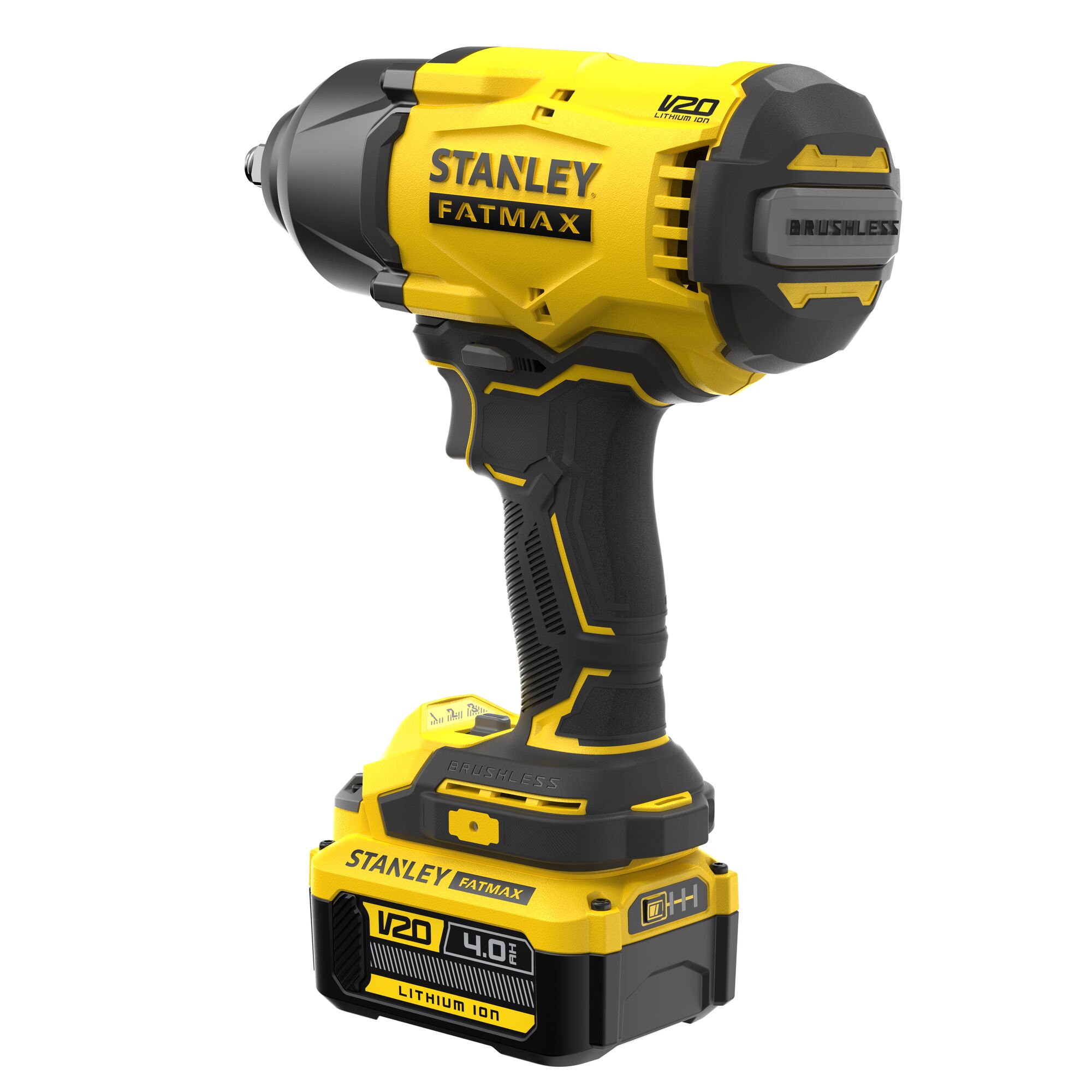 STANLEY FATMAX V20 18V Brushless Slagmoersleutel (met 4.0Ah accu en lader) 5 STANLEY FATMAX V20 18V Brushless Slagmoersleutel (met 4.0Ah accu en lader) - Afbeelding 5