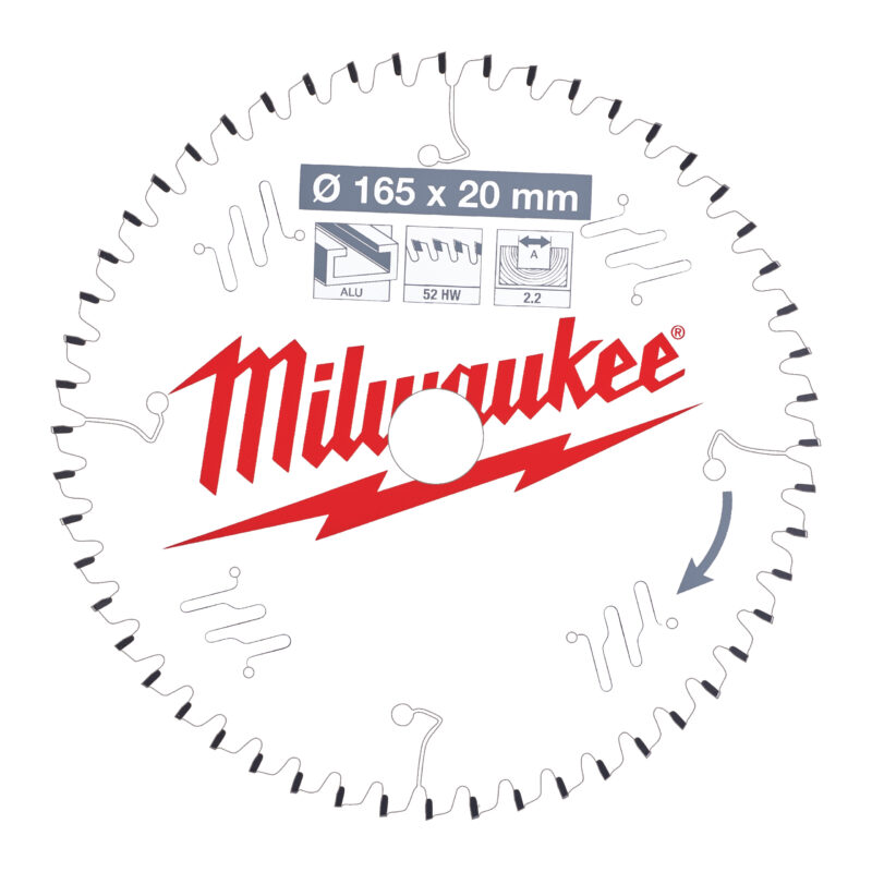 Milwaukee CSB P Alu165 x 20 x 2.2 x 52TF neg 1 Milwaukee CSB P Alu165 x 20 x 2.2 x 52TF neg