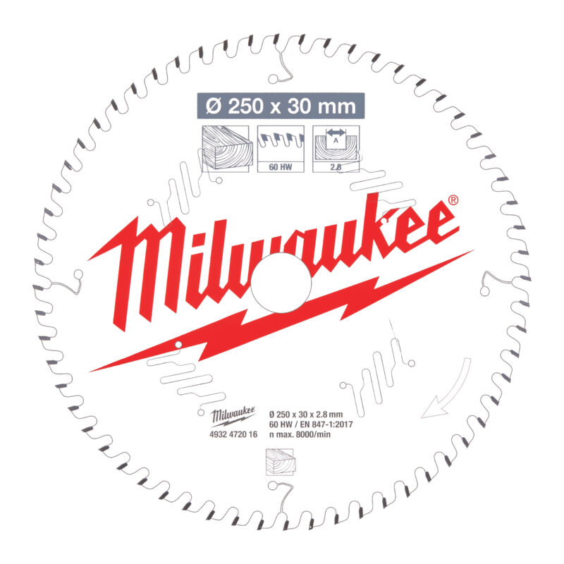 Milwaukee CSB MS W 250 x 30 x 2.8 x 60ATB 1 Milwaukee CSB MS W 250 x 30 x 2.8 x 60ATB