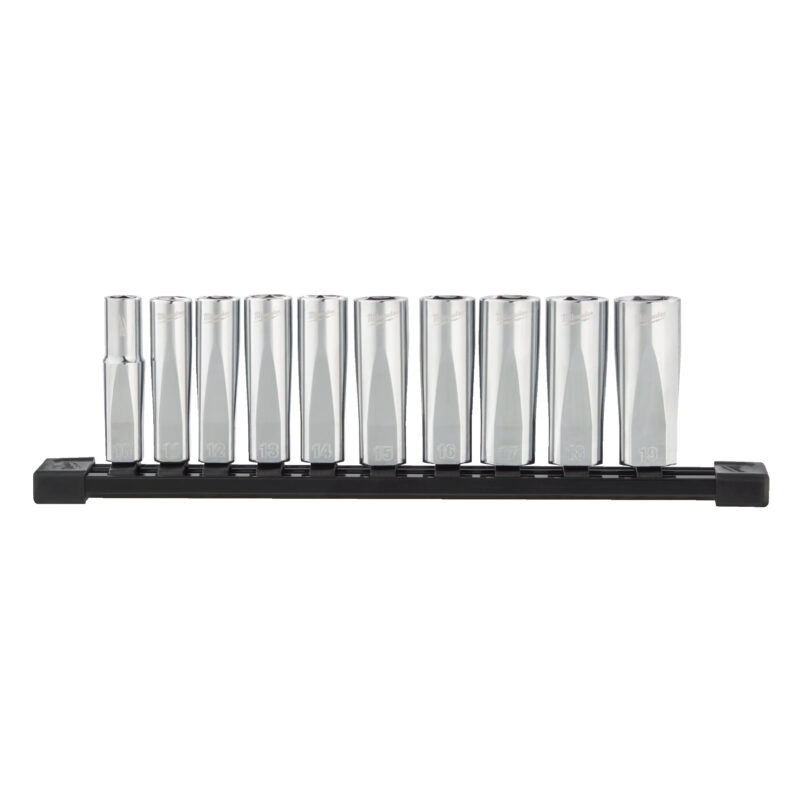 Milwaukee 3/8” doppenset lang (10-delig) 1 Milwaukee 3/8” doppenset lang (10-delig)