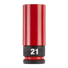 Milwaukee SHOCKWAVE 1/2 Slagmoerdop met sleeve HEX 21 mm