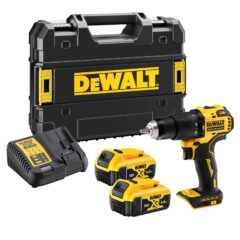 DEWALT Borstelloze Compacte Schroef-klopboormachine 18V XR (in TSTAK koffer, met 2x 5.0 Ah accu en XR multilader)