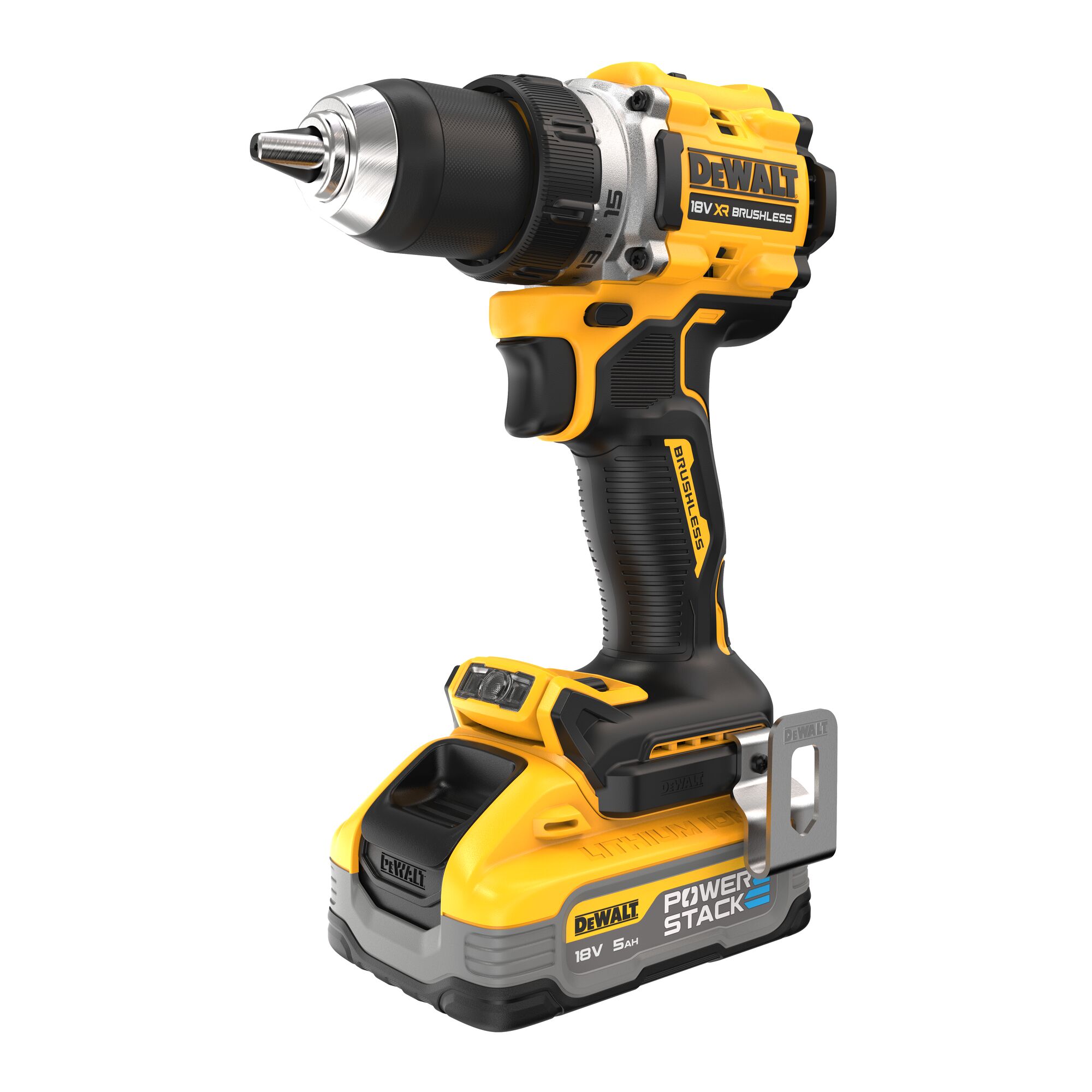 DEWALT Borstelloze Compacte Schroef-boormachine 18V XR (in TSTAK koffer, met 2x 5.0 Ah POWERSTACK accu en lader) 1 DEWALT Borstelloze Compacte Schroef-boormachine 18V XR (in TSTAK koffer, met 2x 5.0 Ah POWERSTACK accu en lader)