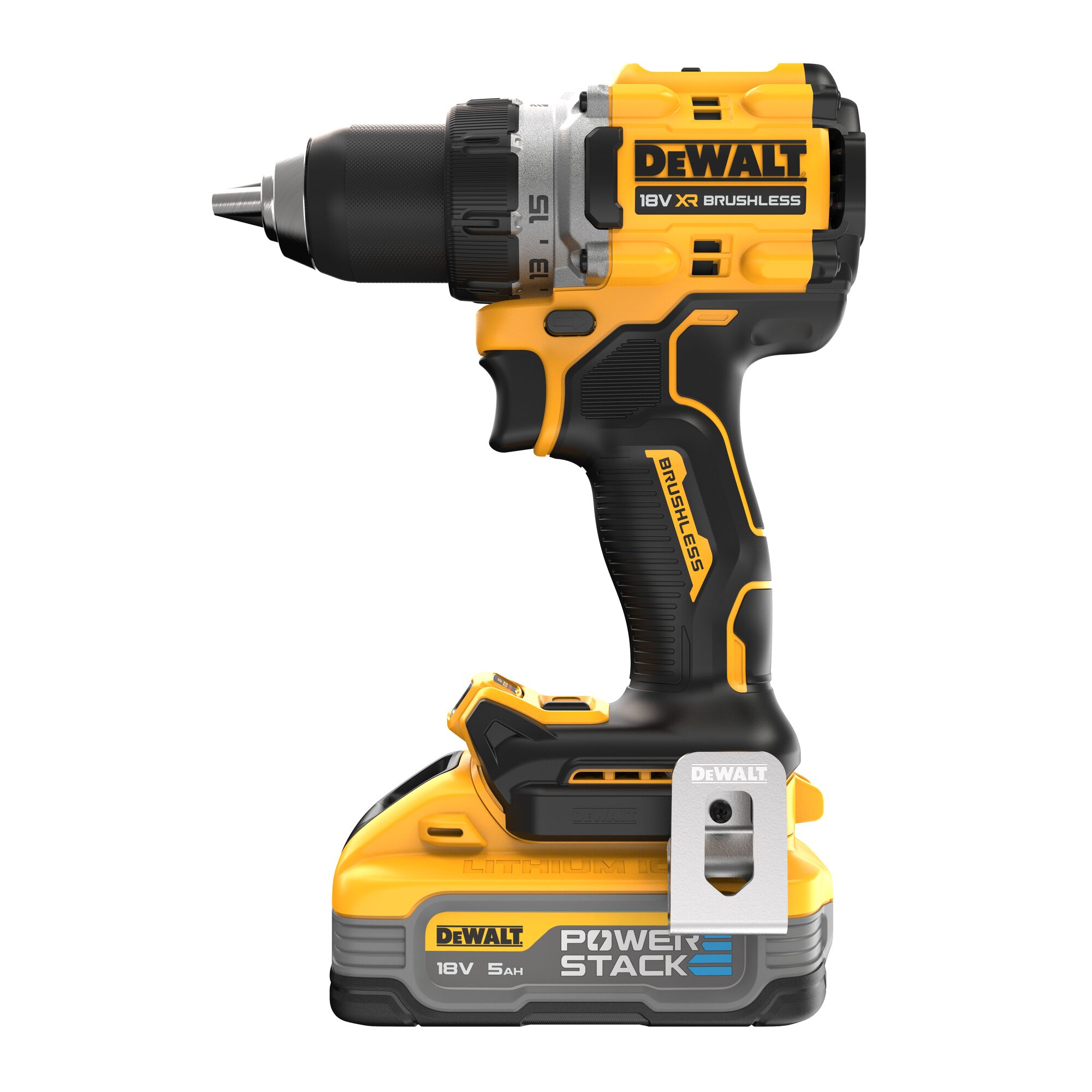 DEWALT Borstelloze Compacte Schroef-boormachine 18V XR (in TSTAK koffer, met 2x 5.0 Ah POWERSTACK accu en lader) 2 DEWALT Borstelloze Compacte Schroef-boormachine 18V XR (in TSTAK koffer, met 2x 5.0 Ah POWERSTACK accu en lader) - Afbeelding 2