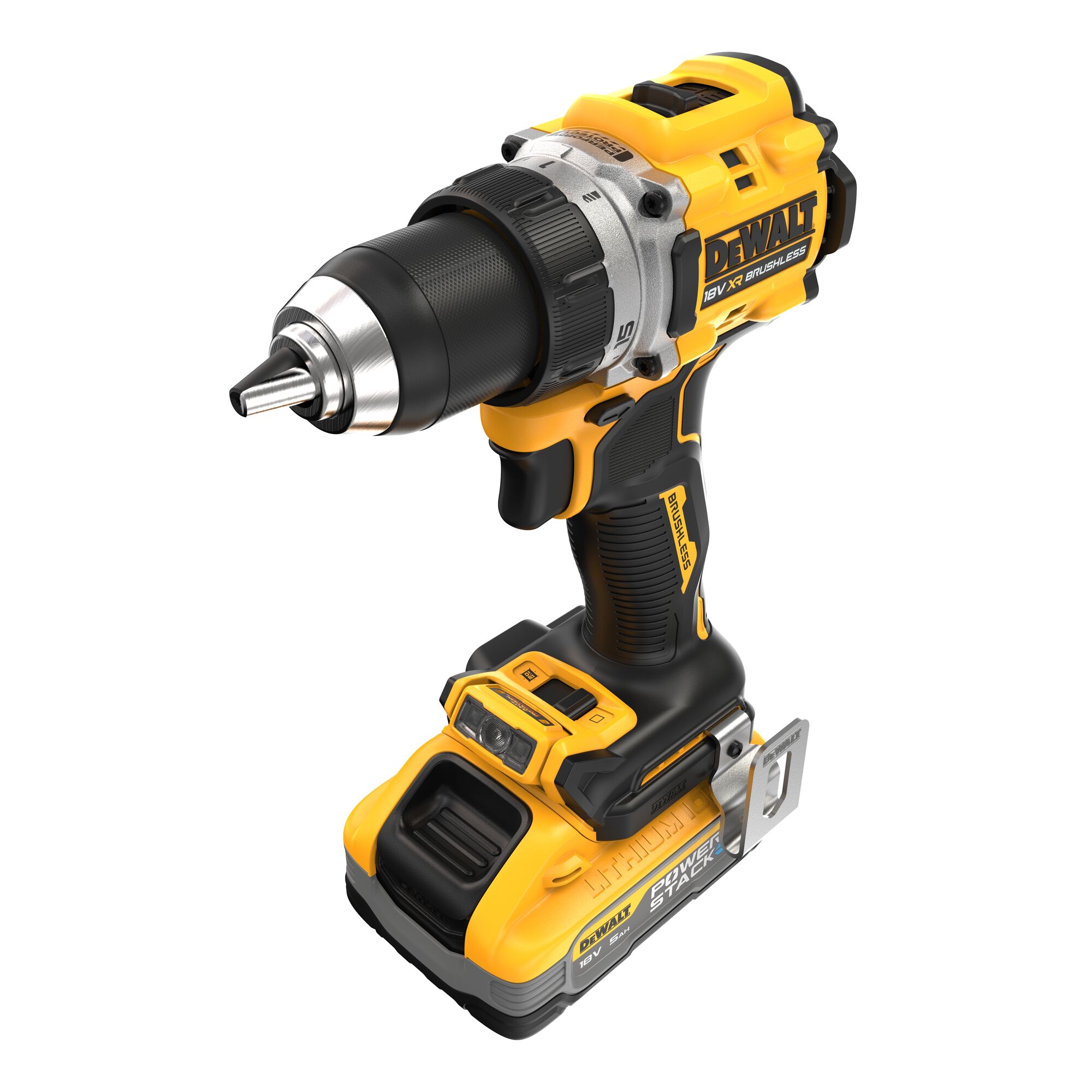 DEWALT Borstelloze Compacte Schroef-boormachine 18V XR (in TSTAK koffer, met 2x 5.0 Ah POWERSTACK accu en lader) 3 DEWALT Borstelloze Compacte Schroef-boormachine 18V XR (in TSTAK koffer, met 2x 5.0 Ah POWERSTACK accu en lader) - Afbeelding 3