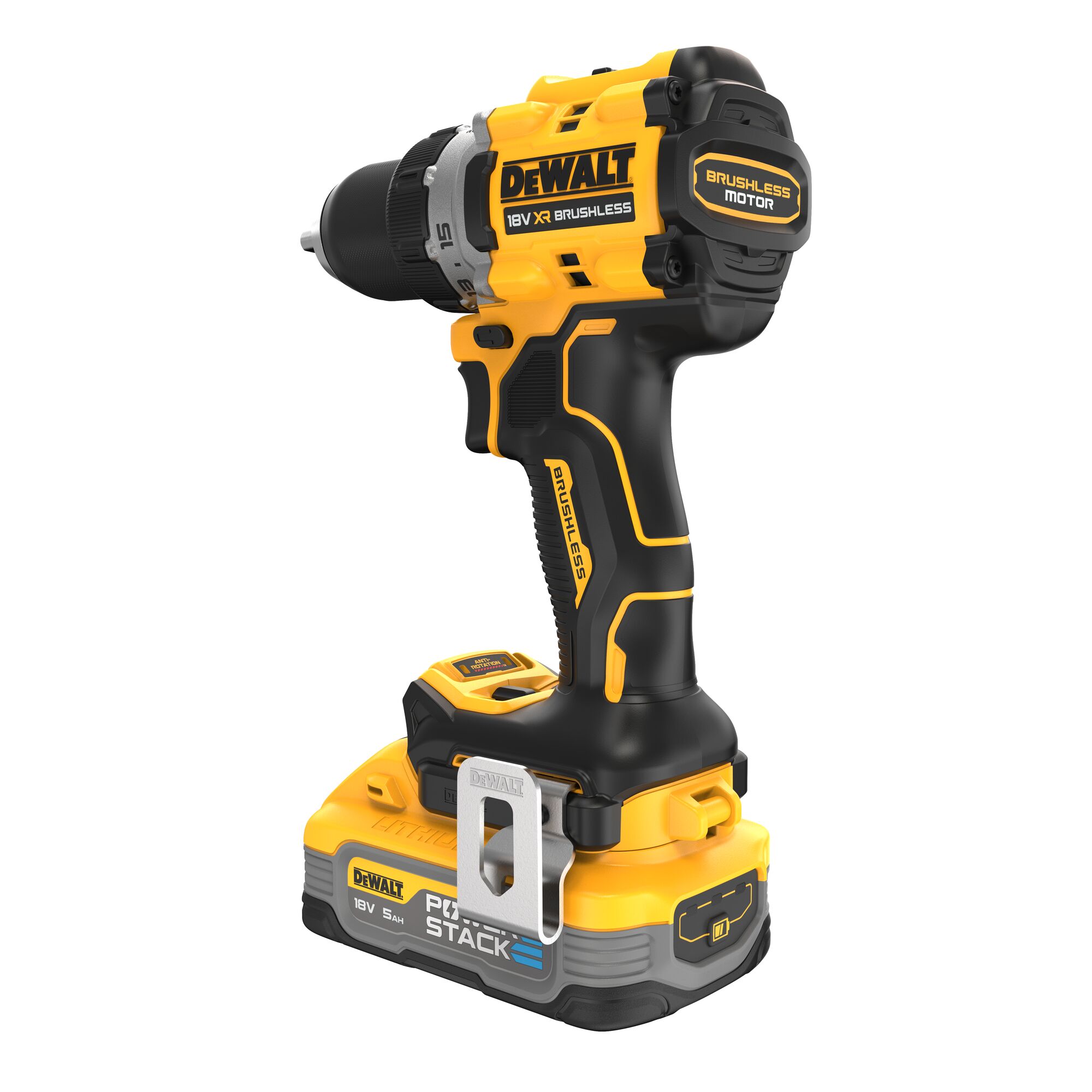DEWALT Borstelloze Compacte Schroef-boormachine 18V XR (in TSTAK koffer, met 2x 5.0 Ah POWERSTACK accu en lader) 5 DEWALT Borstelloze Compacte Schroef-boormachine 18V XR (in TSTAK koffer, met 2x 5.0 Ah POWERSTACK accu en lader) - Afbeelding 5