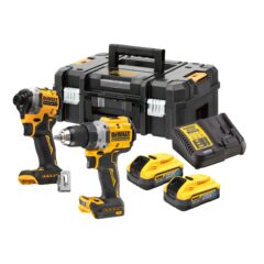 DEWALT 18V XR Compact Borstelloze Twin kit DCD800DCF850 met 2x 5.0Ah POWERSTACK accu in TSTAK koffer