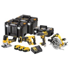 DEWALT 18V XR Borstelloze 4-delige voordeelset in TSTAK 3x 5.0Ah