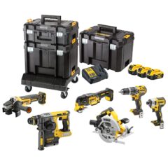 DEWALT 18V XR Borstelloze 6-delige voordeelset in TSTAK + cart 3x 5.0Ah