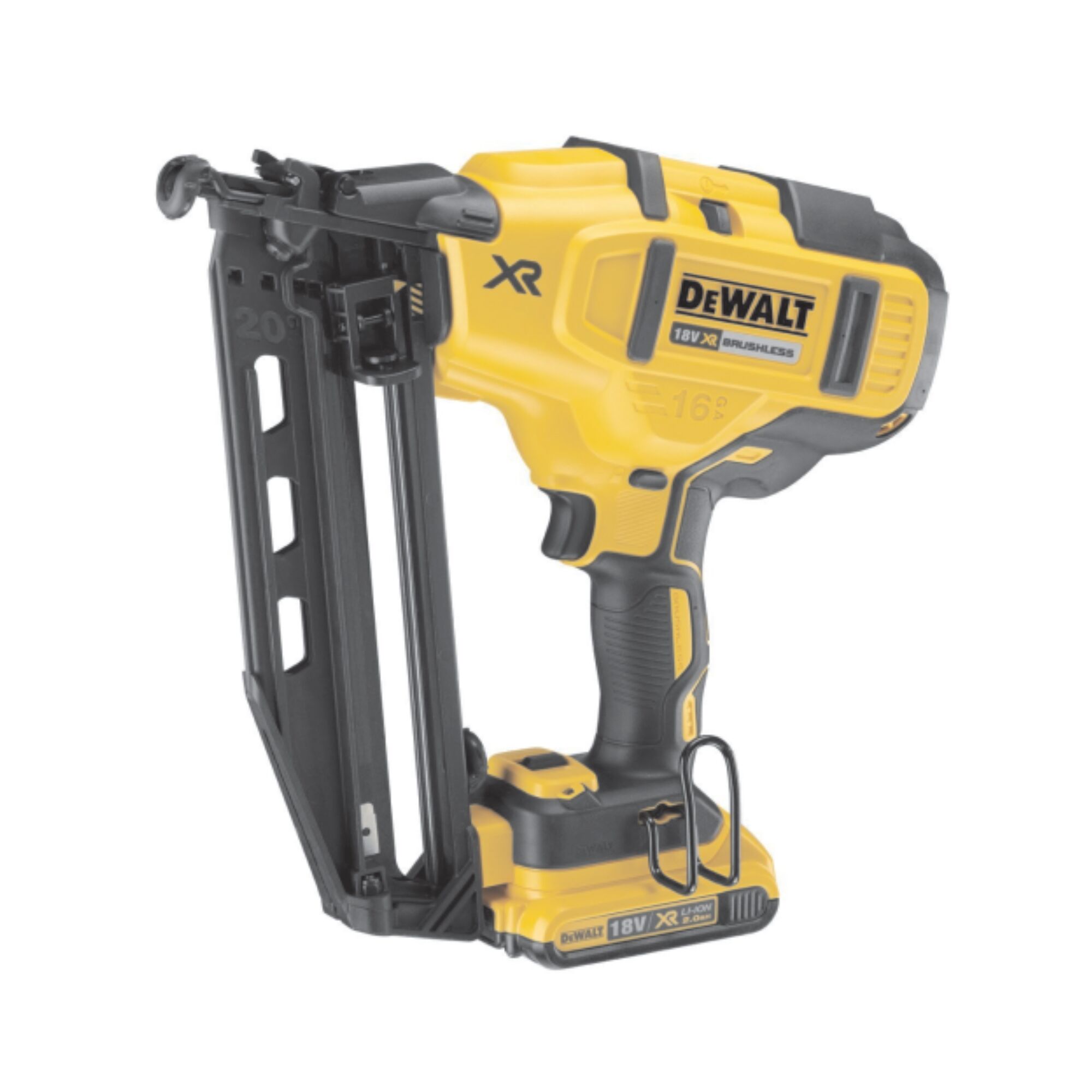 DEWALT Borstelloze Afwerktacker 18V XR 16Ga (in koffer, met 2x 2.0 Ah accu en XR multilader) 1 DEWALT Borstelloze Afwerktacker 18V XR 16Ga (in koffer, met 2x 2.0 Ah accu en XR multilader)