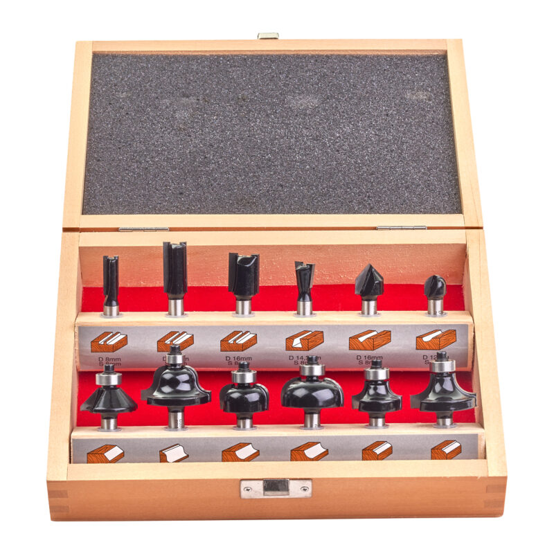 Milwaukee 12-delige bovenfrees bit set - schacht van 8 mm 1 Milwaukee 12-delige bovenfrees bit set - schacht van 8 mm