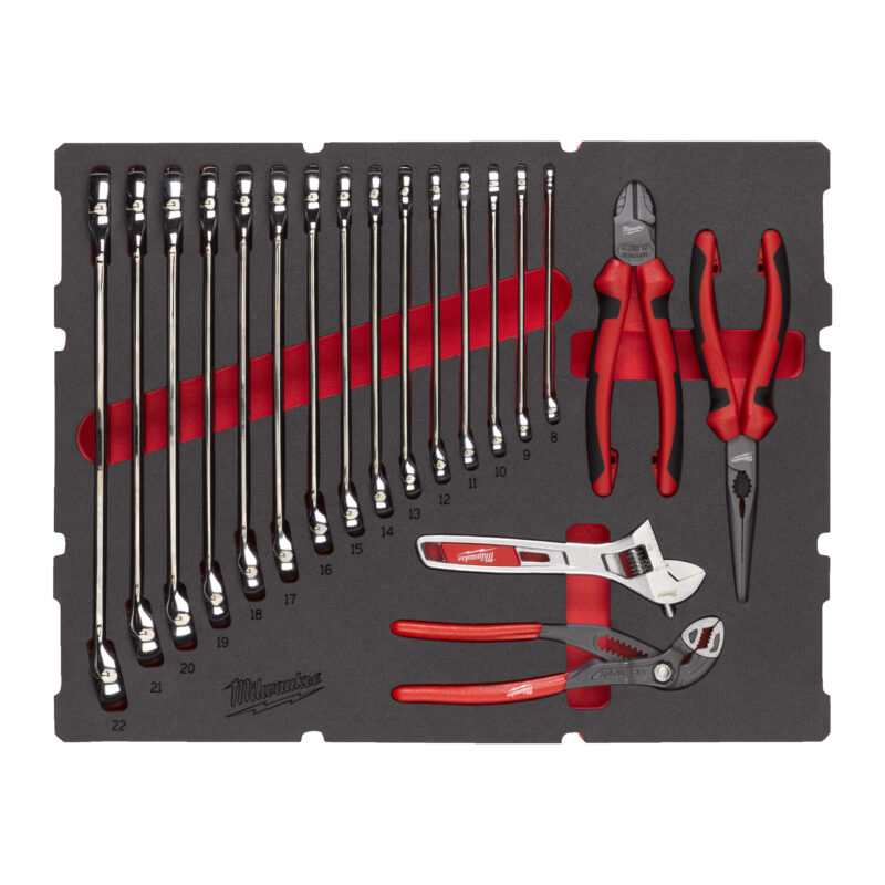 Milwaukee Foam Inlay sleutel en tangenset MAXBITE™ PACKOUT™ (19-delig) 1 Milwaukee Foam Inlay sleutel en tangenset MAXBITE™ PACKOUT™ (19-delig)